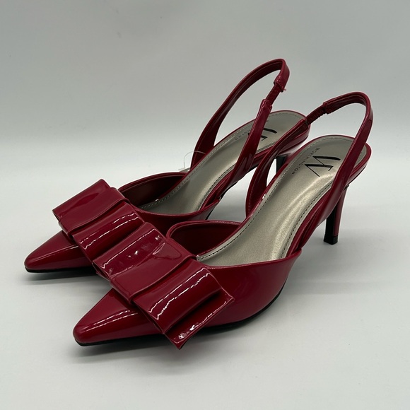 Worthington Wor Michael Red Patent Slingback Bow Heels 6.5 NWT No Box - Picture 5 of 9